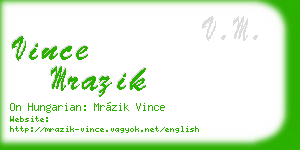 vince mrazik business card